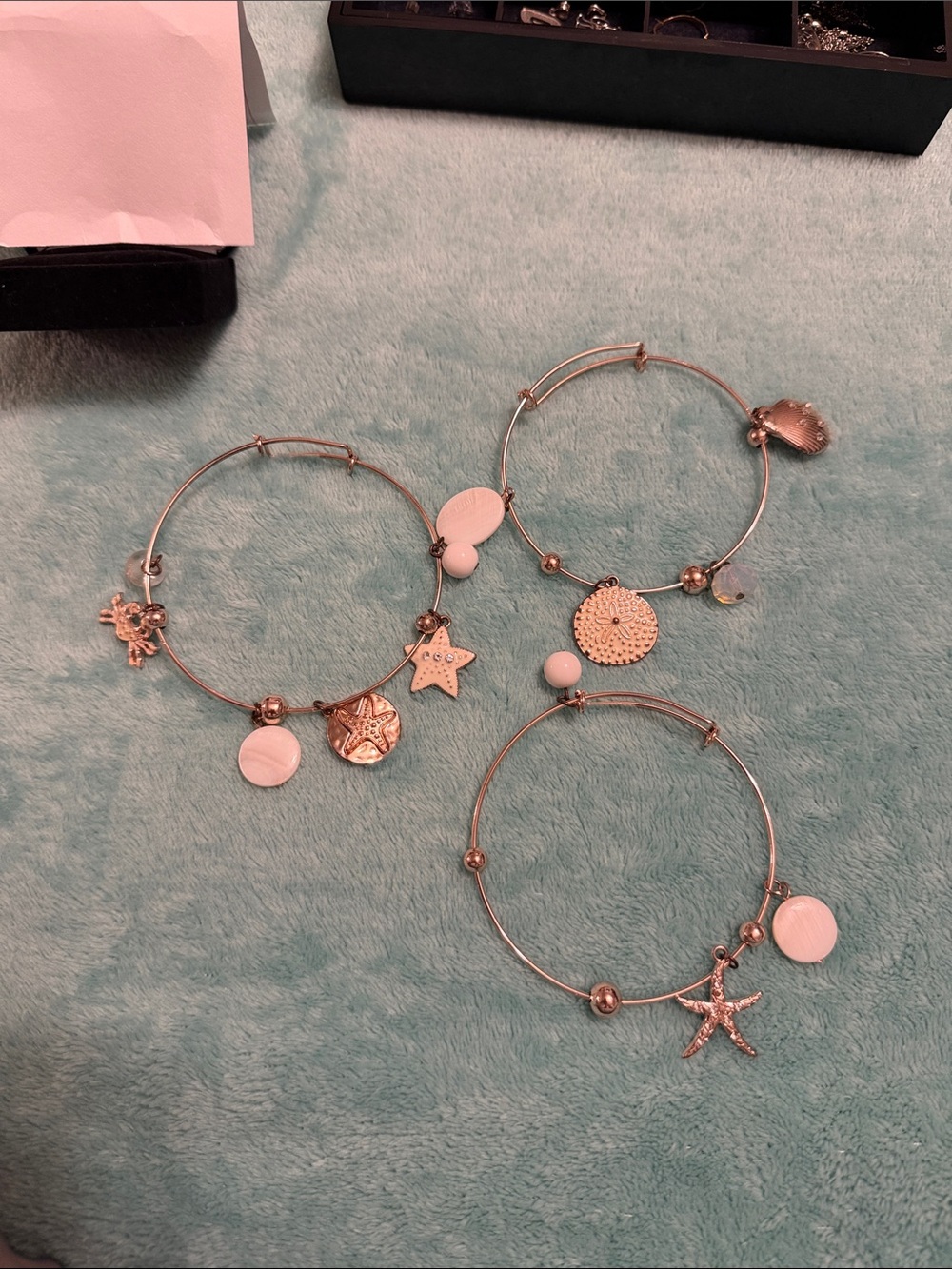 Bangle Bracelet with White Accents - Women Jewelry